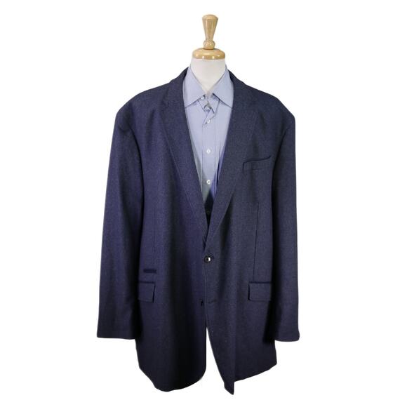 Joseph Abboud Big & Tall Blue Wool Fleece 2-Btn Blazer Jacket 4XL New - Picture 1 of 10